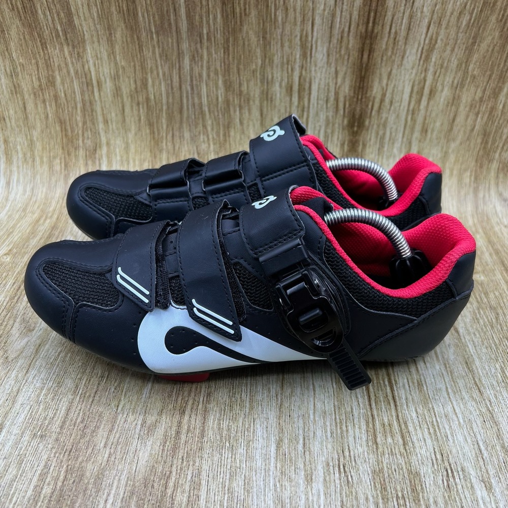 Peloton Indoor Cycling Shoes‎ Women's Size 8 EU 39 Black Red Spin Bike - Picture 3 of 9